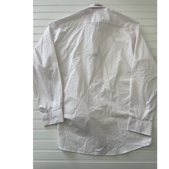 NWT Perry Ellis Portfolio Slim Fit Button Down Pink Print Size Men's 17.5 34/35 - Picture 6 of 8